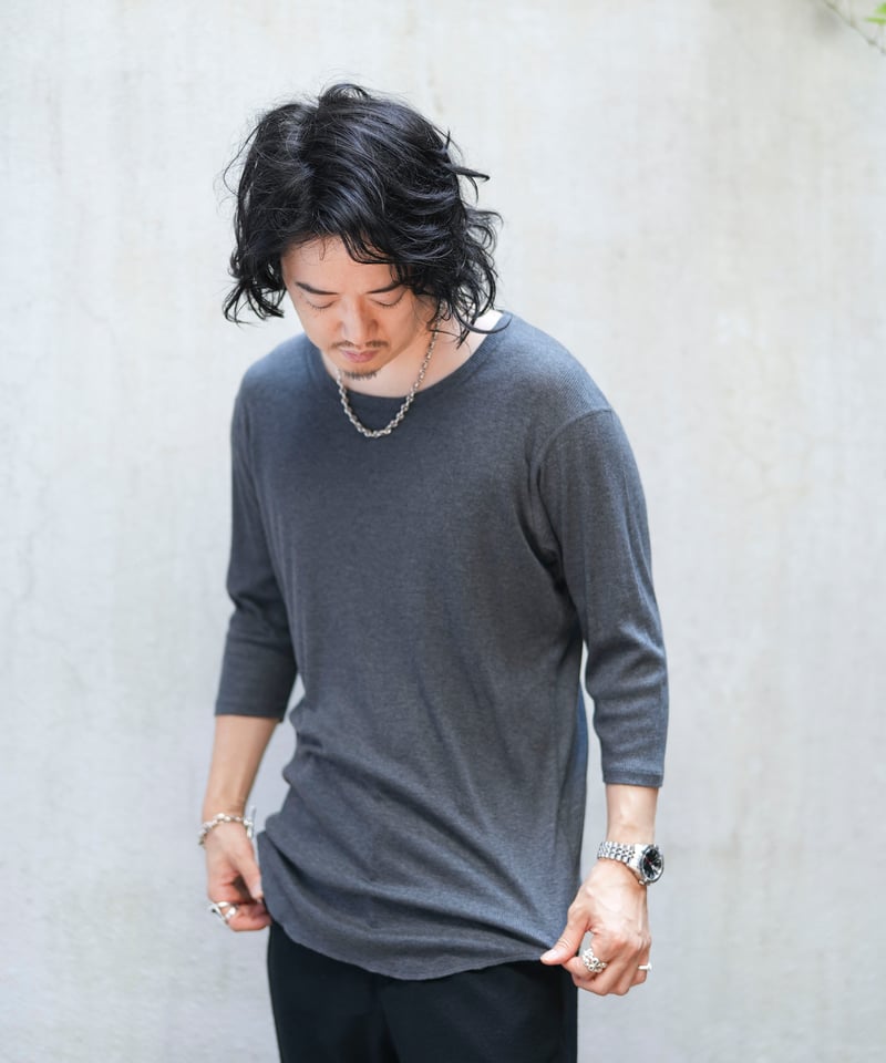 MB STANDARD リヨセルコットンリブカットソー/7分袖 | MB -there is a