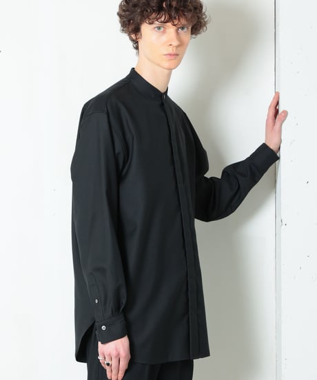 MBハイエンド尾州ウールシャツ（バンドカラー）