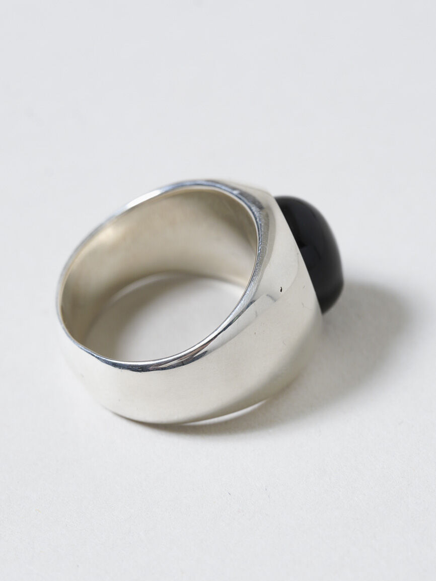 OX JEWELRY Silver Big Onyx Ring | MB -there is