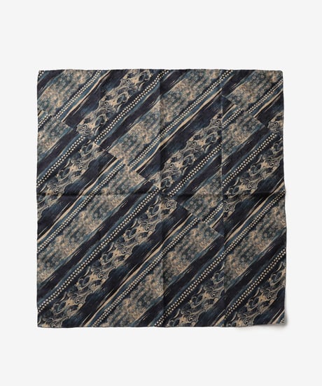 OX JEWELRy LIMITED Scarf VINTAGE DEAD STOCK FABRIC from ITALY -Indigo-