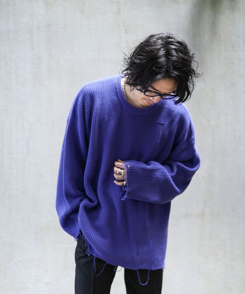 MB STANDARD ローゲージダメージニット MB STANDARD ローゲージダメージニット | MB -there is a reaso