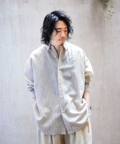 MB ハイエンドストライプビッグシャツ  fabric by ACAR
