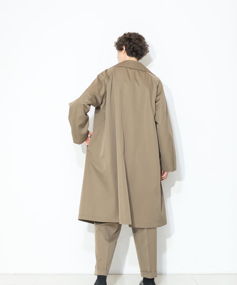 MBハイエンド尾州ウールタイロッケンコートベージュ