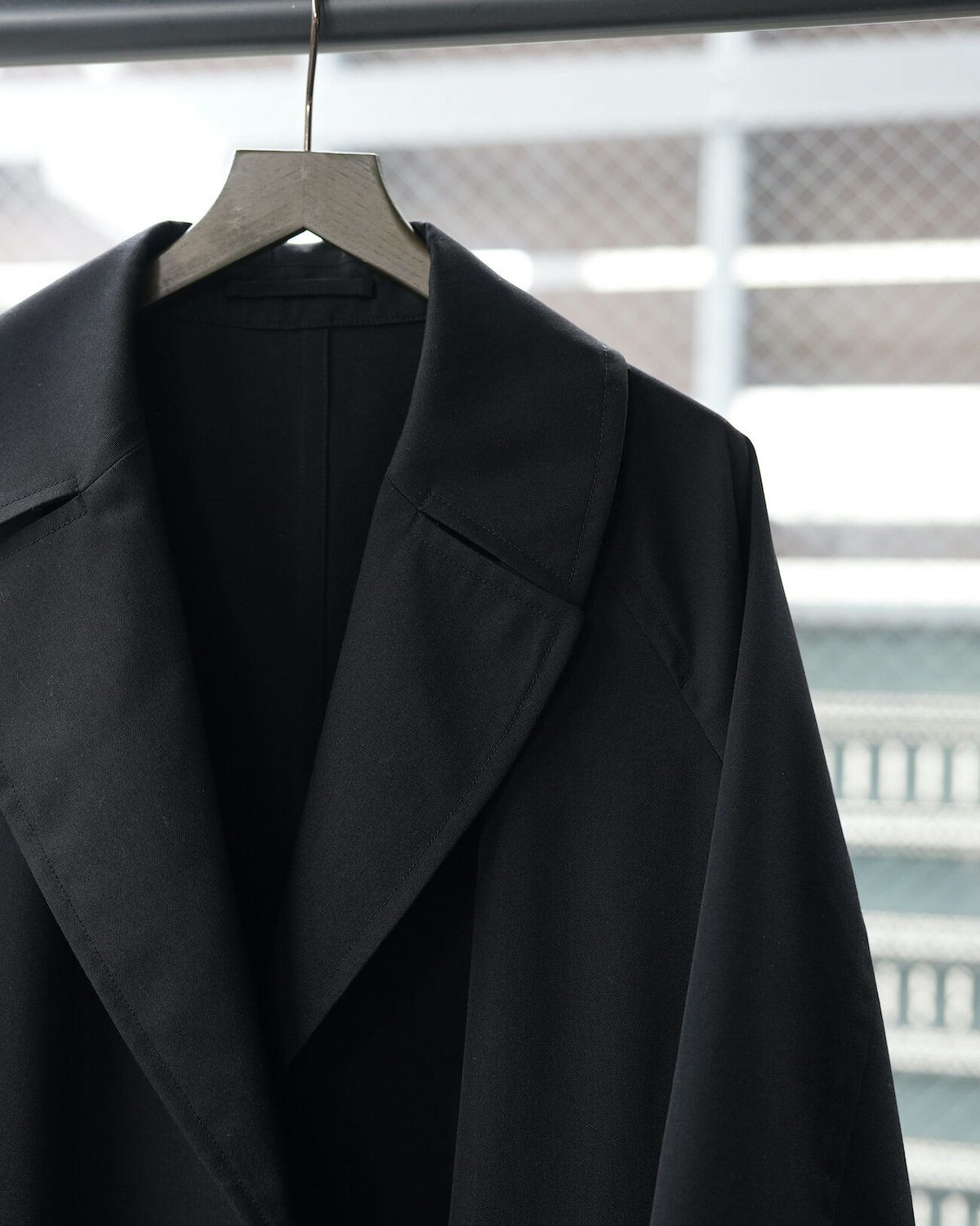 MBハイエンド尾州ウールタイロッケンコート　ブラック 10/19アーカイブ発売】MBハイエンド尾州ウールタイロッケン