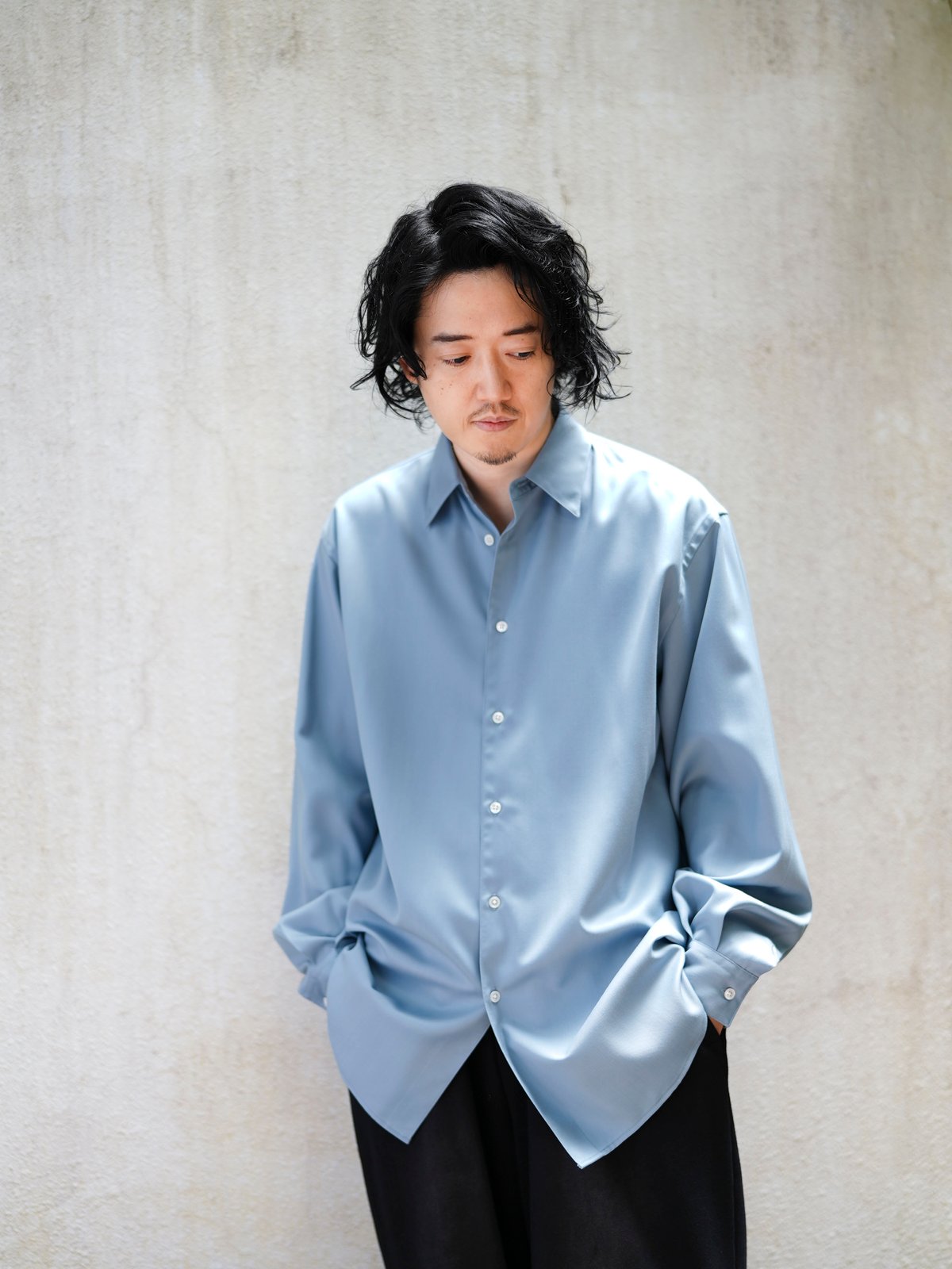 mb ハイエンド尾州ウールシャツ　リラックスフィット　M オフホワイト mb ハイエンド尾州ウールシャツ リラックスフィット M オフホワイト