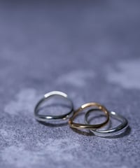 OX JEWELRY SILVER and GOLD TRIPLE CURVE PINKY RING