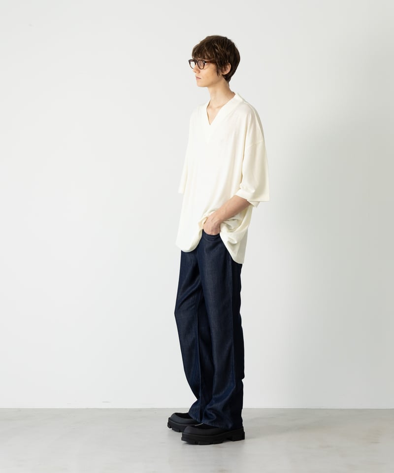 1/18発売】MBハイエンド尾州ウールTシャツ ビッグVネックプルオーバー