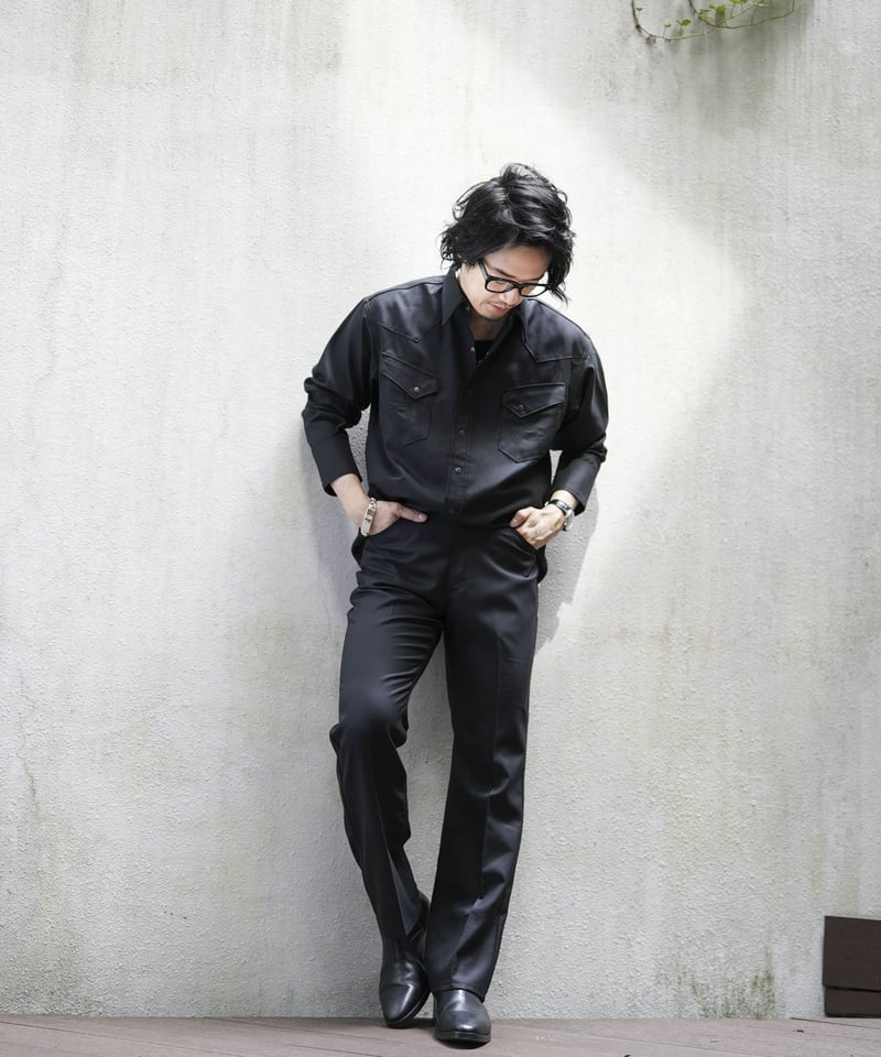 LOHEN ローヘン ランダムミラー2WAYシャツ 黒 LOHEN ローヘン