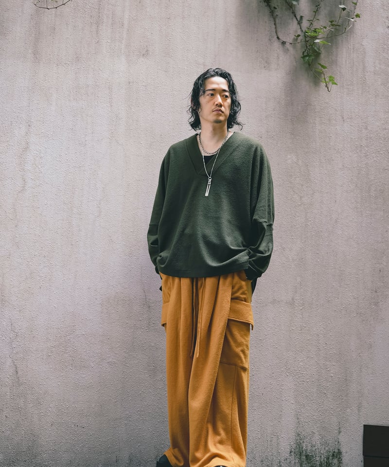 MBハイエンド Vネックヴィンテージブークレプルオーバー | MB -there