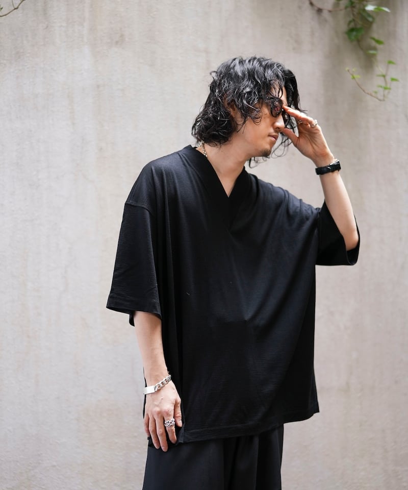 1/18発売】MBハイエンド尾州ウールTシャツ ビッグVネックプルオーバー