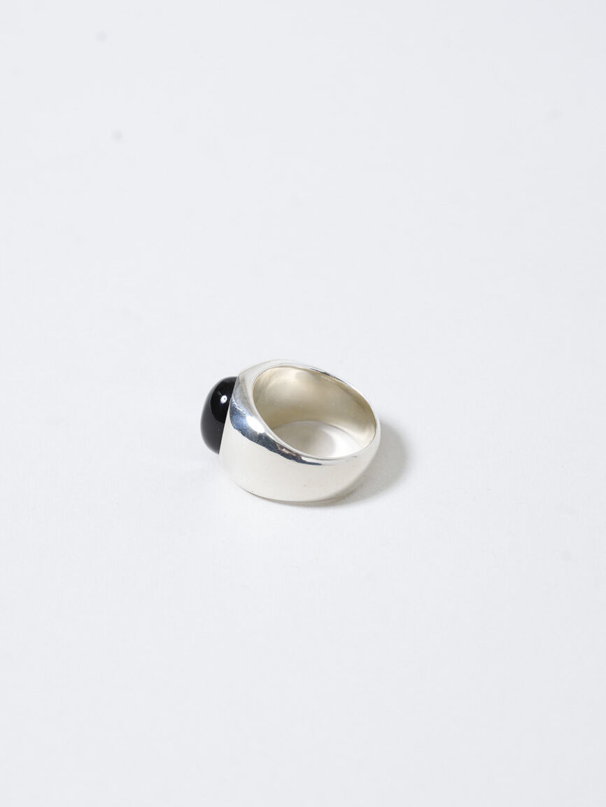 OX JEWELRY Silver Onyx Ring