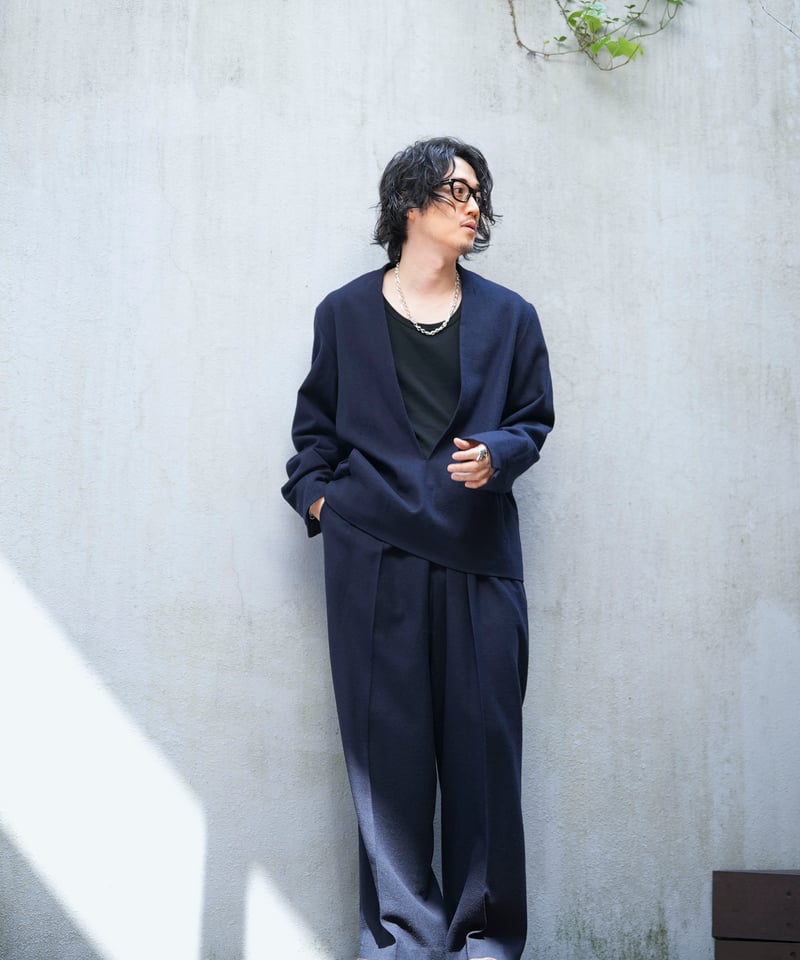 MB ハイエンド ニットフラノタックワイドスラックス | MB -there