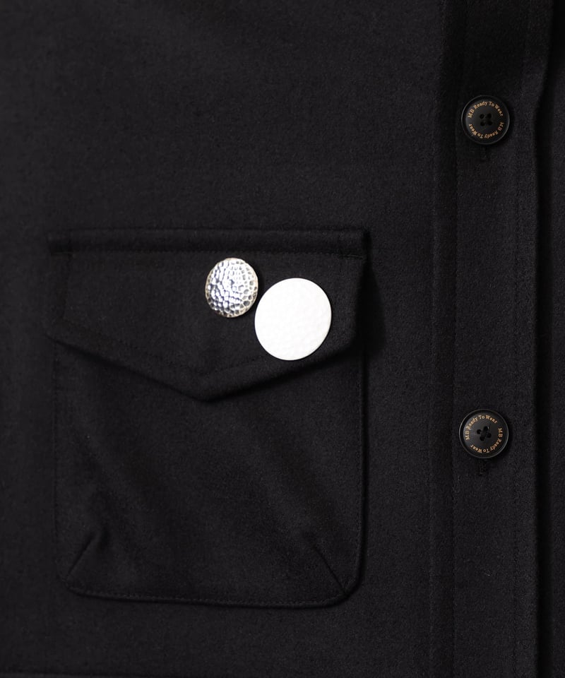 OX JEWELRy Silver Button Badge BIG | MB -there