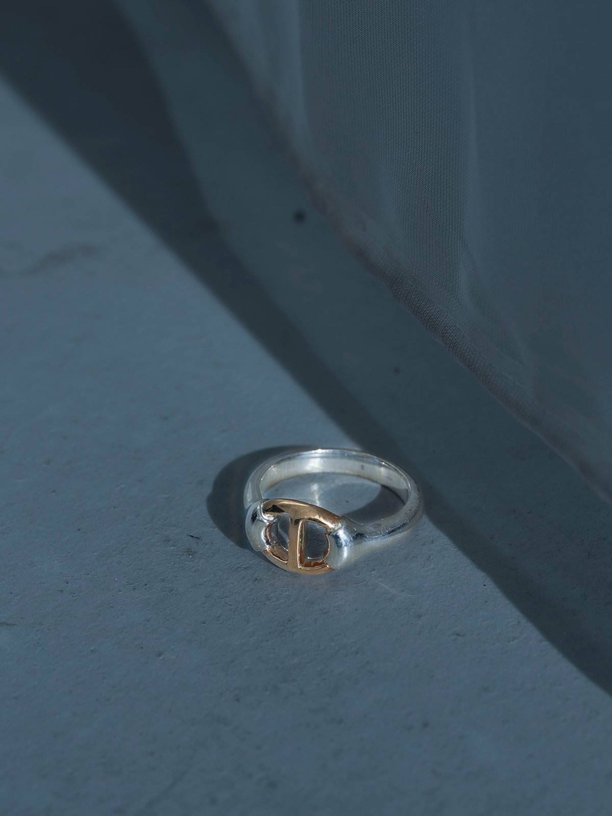 OX JEWELRy Classic Center Anchor Chain Ring(sil