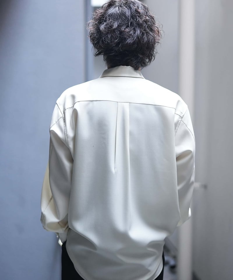 MBハイエンド尾州ウールシャツ（リラックスフィット）オフホワイトM MBハイエンド尾州ウールシャツ（リラックスフィット）オフホワイト Sサイズ