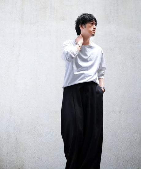 MBハイエンド尾州ウール フロントシーム”ハカマ”スラックス