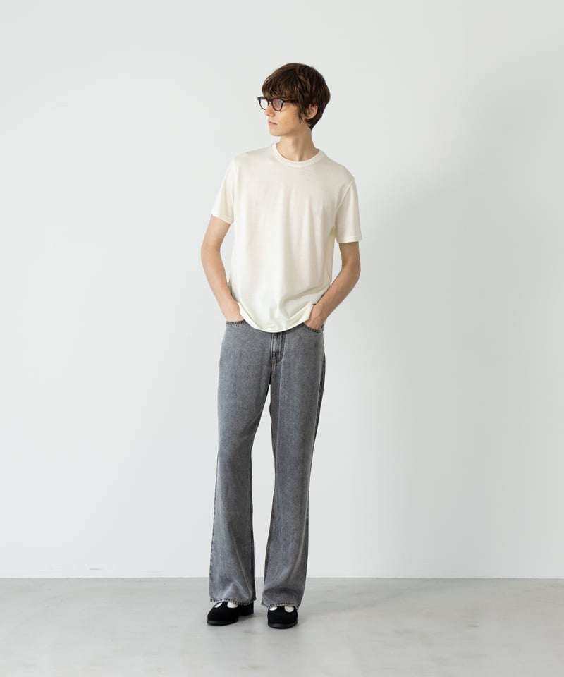 ナナミンMBハイエンド 尾州ウールシャツ ジャストフィット　オフホワイト MBハイエンド尾州ウールTシャツ ジャストフィットモデル | MB -there