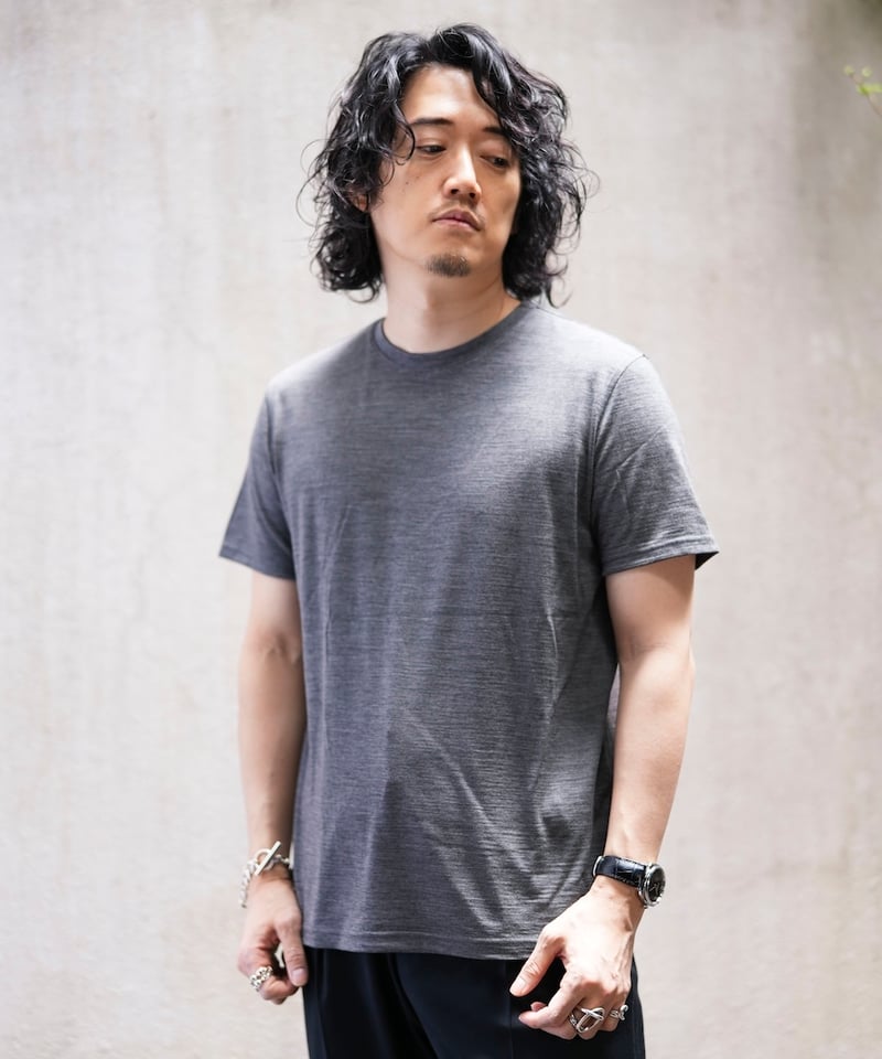 MB ハイエンド尾州ウールTシャツ　ジャストフィットモデルグレー Mサイズ MBハイエンド尾州ウールTシャツ ジャストフィットモデル | MB -there