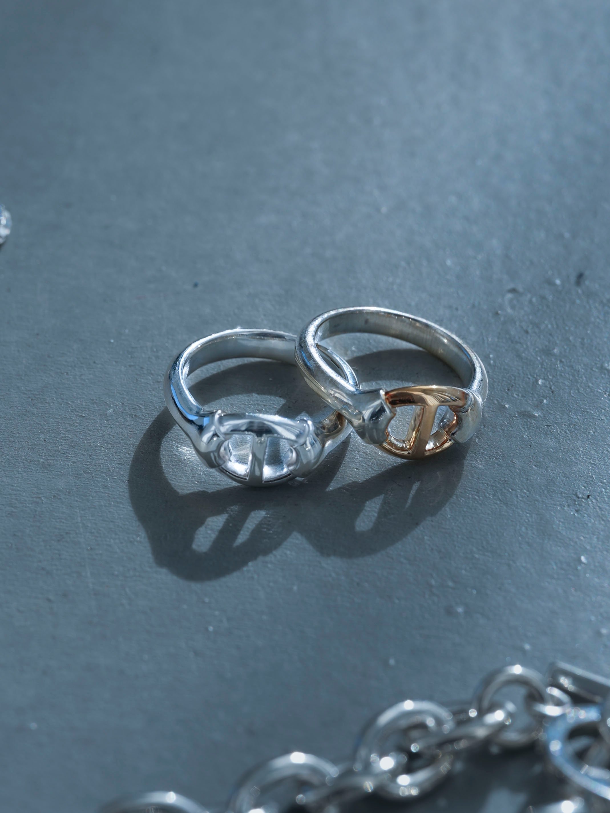 OX JEWELRy Classic Center Anchor Chain Ring(sil