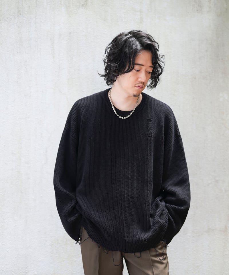 MB STANDARD ローゲージダメージニット MB STANDARD ローゲージダメージニット | MB -there is a reaso