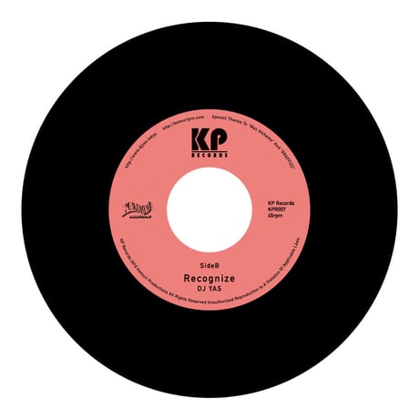 DJ YAS "Mikoto/Recognize"　/ 7inch Vinyl