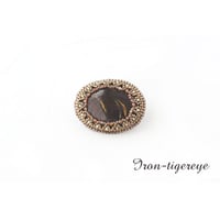 帯留＊アイアンタイガーアイ（オーバル）