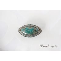 帯留＊ サンゴめのう