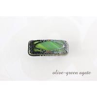 帯留＊ ウグイスめのう