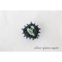 帯留＊ ウグイスめのう