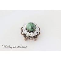 帯留＊ルビー イン ゾイサイト