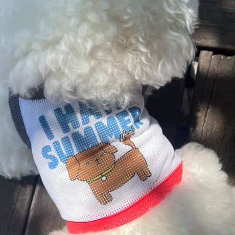 I HATE SUMMER MESH TOP-WHITE