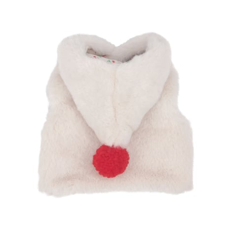 Bobble Fur Crop Vest_Cream