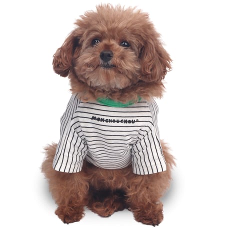 【即納】　Little Doodle Stripe Tee_Black st