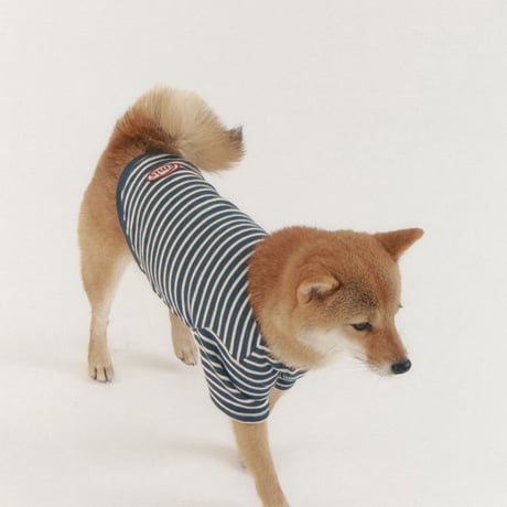 BUTTON SWEAT TEE-NAVY
