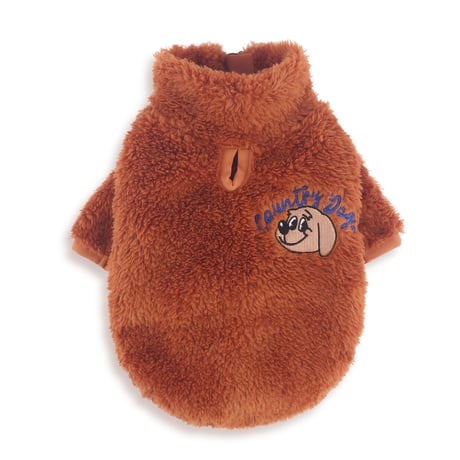 【即納】　Country dog Fur zip-up Brown