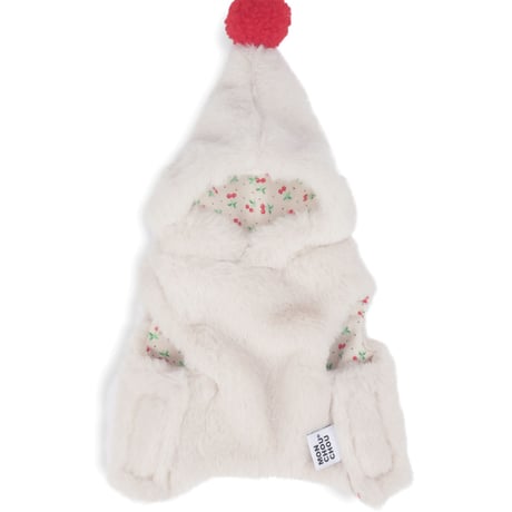 Bobble Fur Crop Vest_Cream