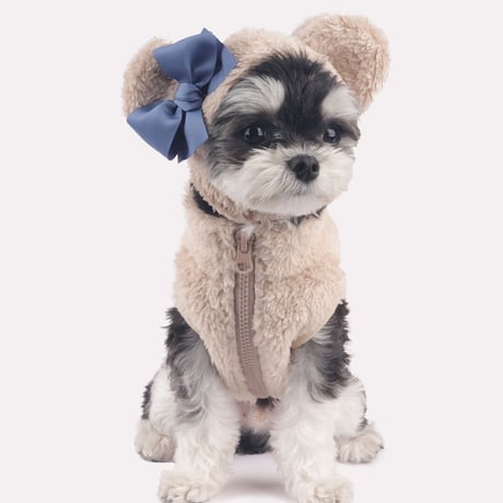 【即納】　Hi Bear Fur zip-up Jacket_Beige