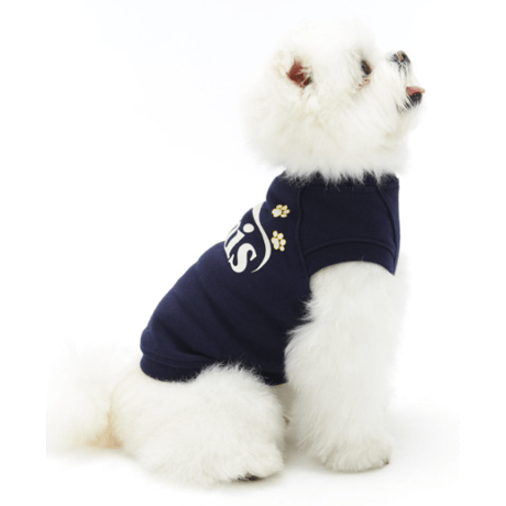 FOOT PRINTED SWEAT SHIRT-NAVY