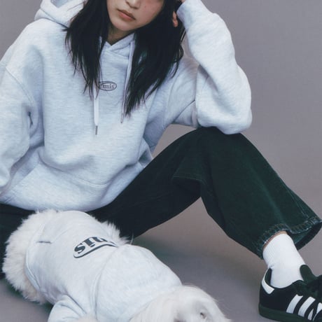 NEW LOGO BIG HOODIE-MELANGE GRAY