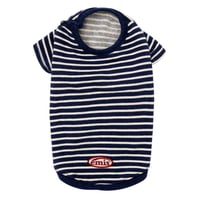 BUTTON SWEAT TEE-NAVY