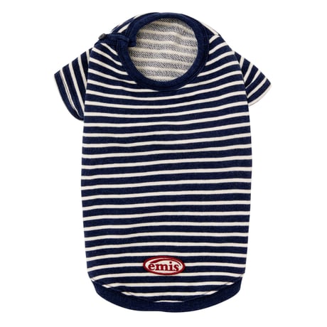 BUTTON SWEAT TEE-NAVY