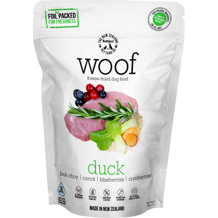 WOOF ワフ フリーズドライドッグフード ダック 280g | Chuck's