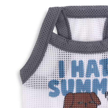 I HATE SUMMER MESH TOP-WHITE