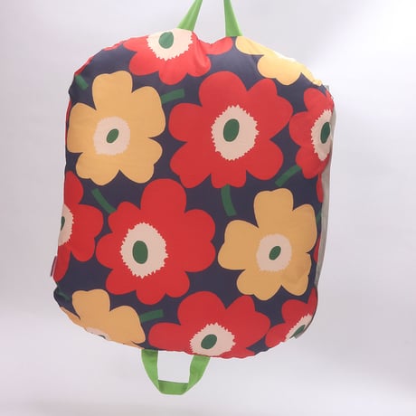 Big Flower Round Cushion_Navy