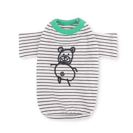 【即納】　Little Doodle Stripe Tee_Black st
