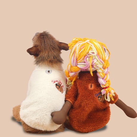 【即納】　Country dog Fur zip-up White