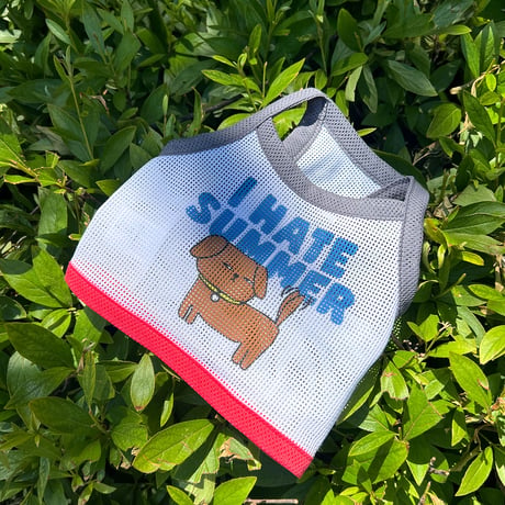 I HATE SUMMER MESH TOP-WHITE
