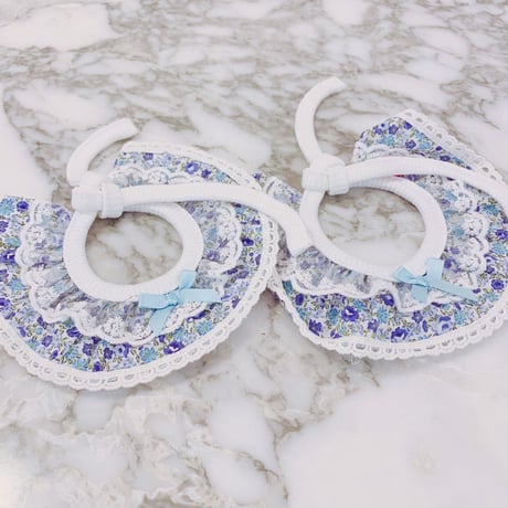 Flower detachable collar-ブルー