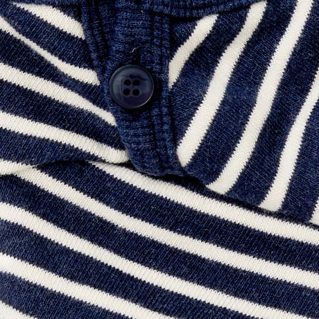 BUTTON SWEAT TEE-NAVY