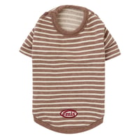 BUTTON SWEAT TEE-BROWN
